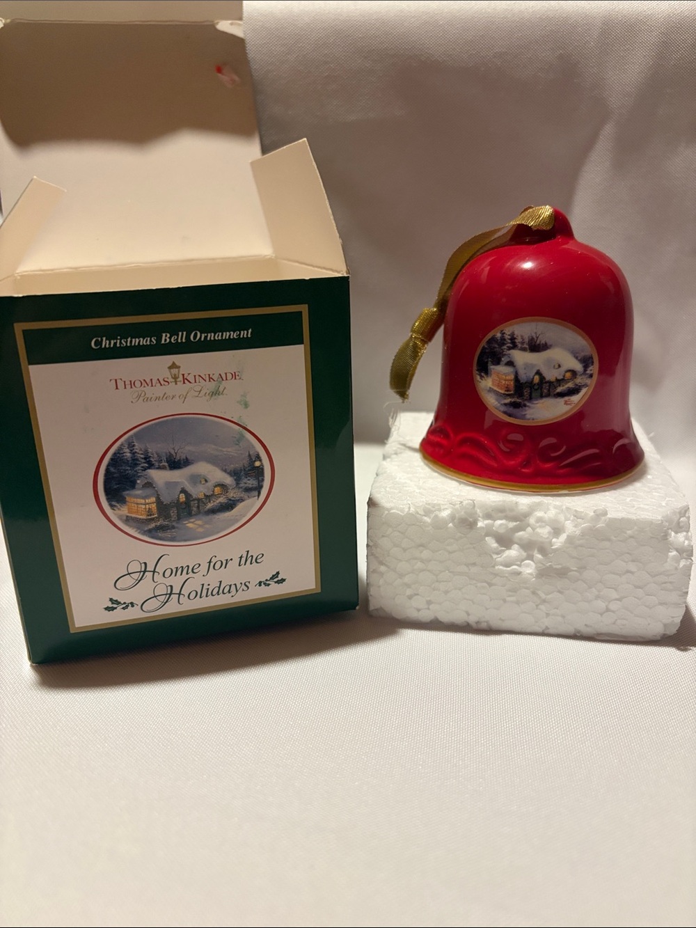 🌸3/$20🌸 Thomas Kinkade Red Porcelain Christmas Bell Ornament